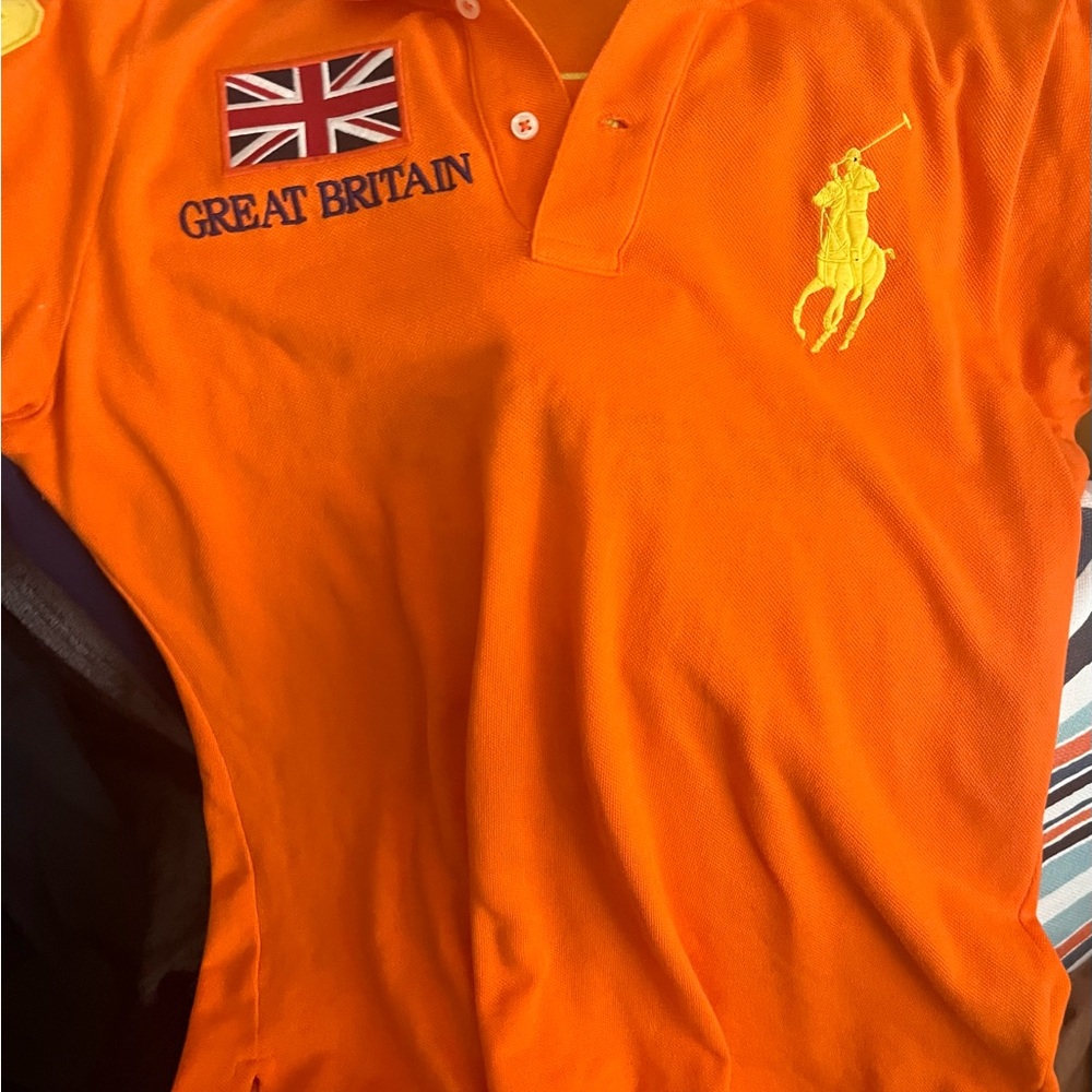 Orange Polo Shirt with Embroidered Logo